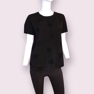 *nwt* ICHI Polkadot Shortsleeve T Shirt Black